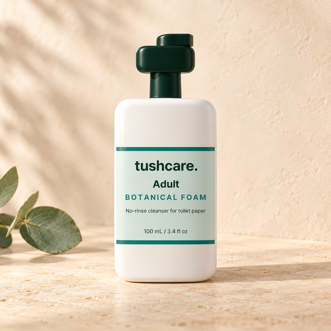 TushCare Adult Botanical Foam premium product photography