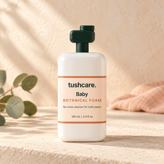 TushCare Baby Botanical Foam premium product photography