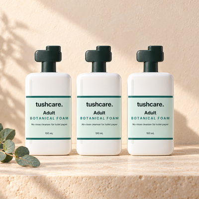 TushCare Cleanse and Save Trio premium product photography